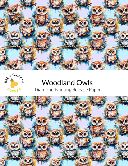 RELEASE PAPER | Woodland Owls - Reusable Patterned Diamond Painting Release Paper