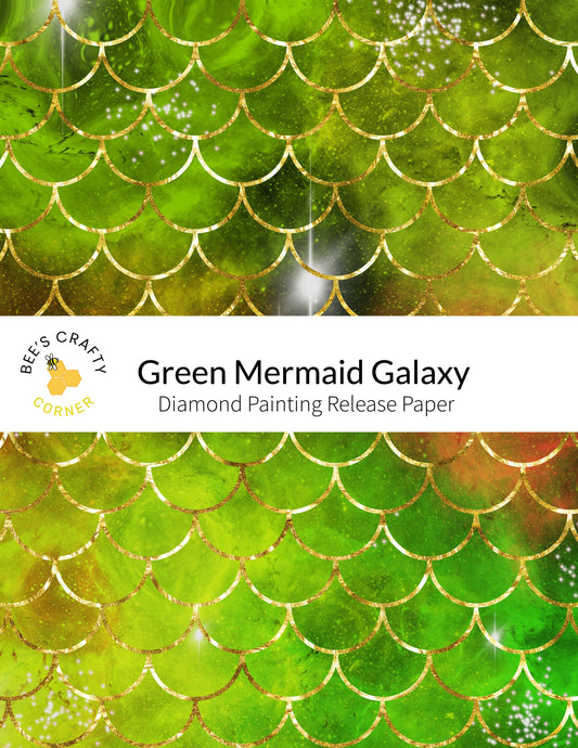 RELEASE PAPER | Green Mermaid Galaxy - Reusable Patterned Diamond Painting Release Paper