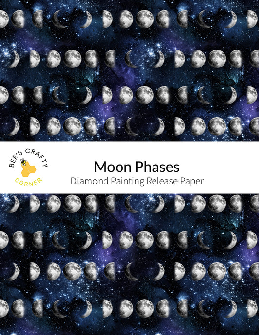 RELEASE PAPER | Moon Phases - Reusable Patterned Diamond Painting Release Paper