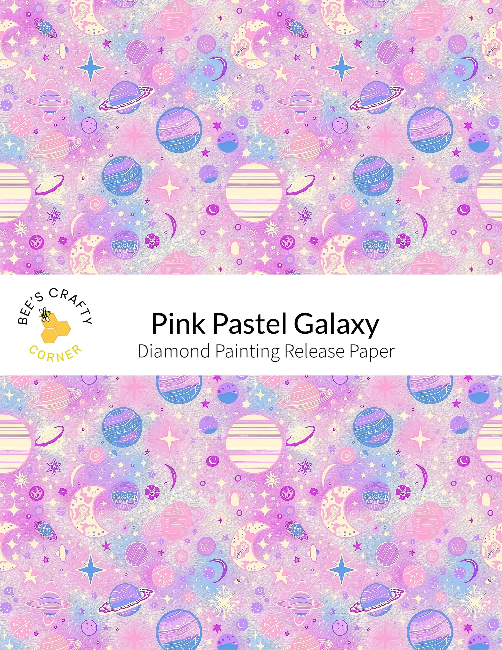 RELEASE PAPER | Pink Pastel Galaxy - Reusable Patterned Diamond Painting Release Paper