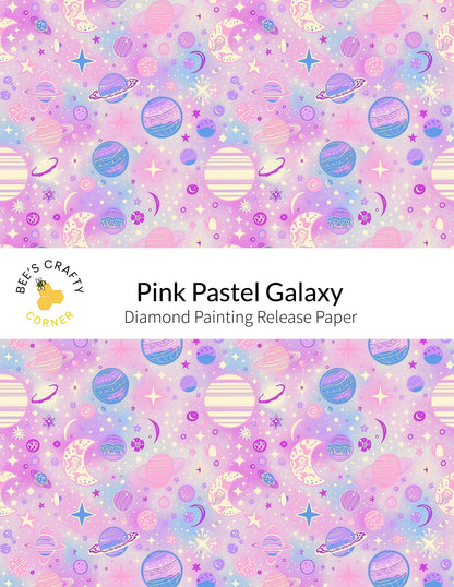 RELEASE PAPER | Pink Pastel Galaxy - Reusable Patterned Diamond Painting Release Paper