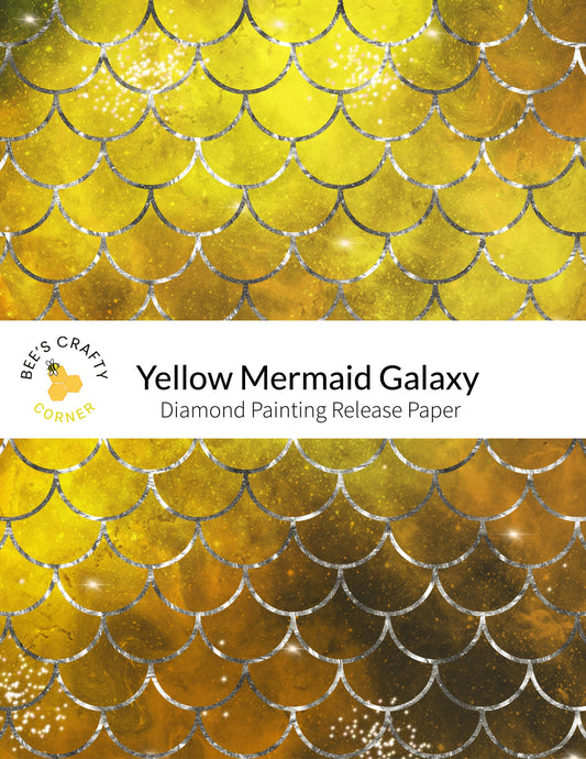 RELEASE PAPER | Yellow Mermaid Galaxy - Reusable Patterned Diamond Painting Release Paper
