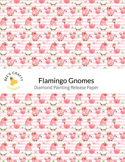 RELEASE PAPER | Flamingo Gnomes - Reusable Patterned Diamond Painting Release Paper