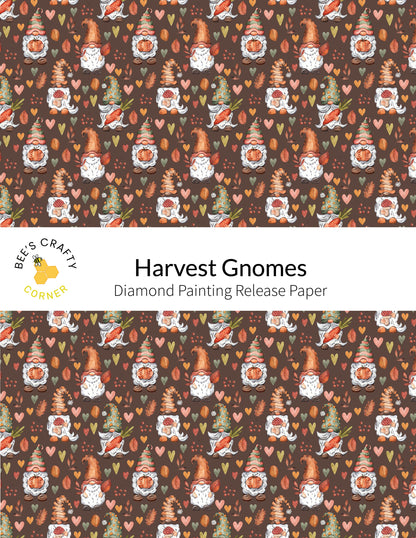 RELEASE PAPER | Harvest Gnomes - Reusable Patterned Diamond Painting Release Paper