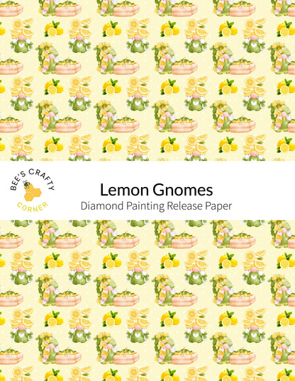 RELEASE PAPER | Lemon Gnomes - Reusable Patterned Diamond Painting Release Paper