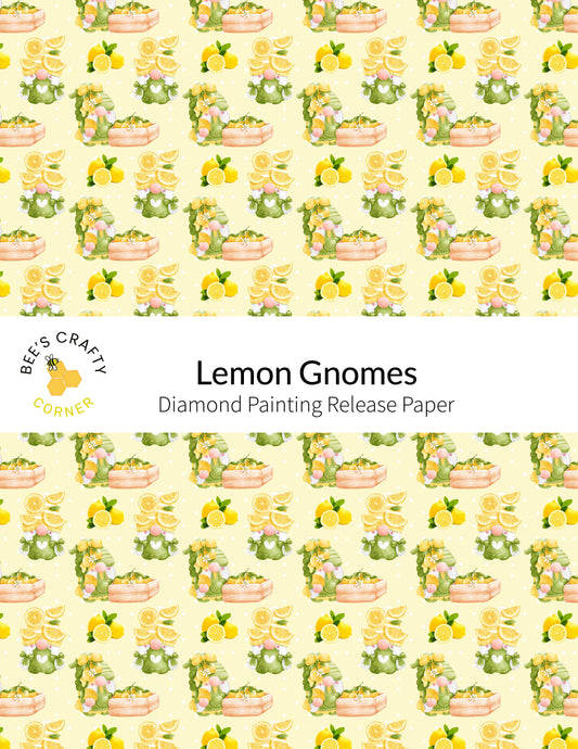 RELEASE PAPER | Lemon Gnomes - Reusable Patterned Diamond Painting Release Paper