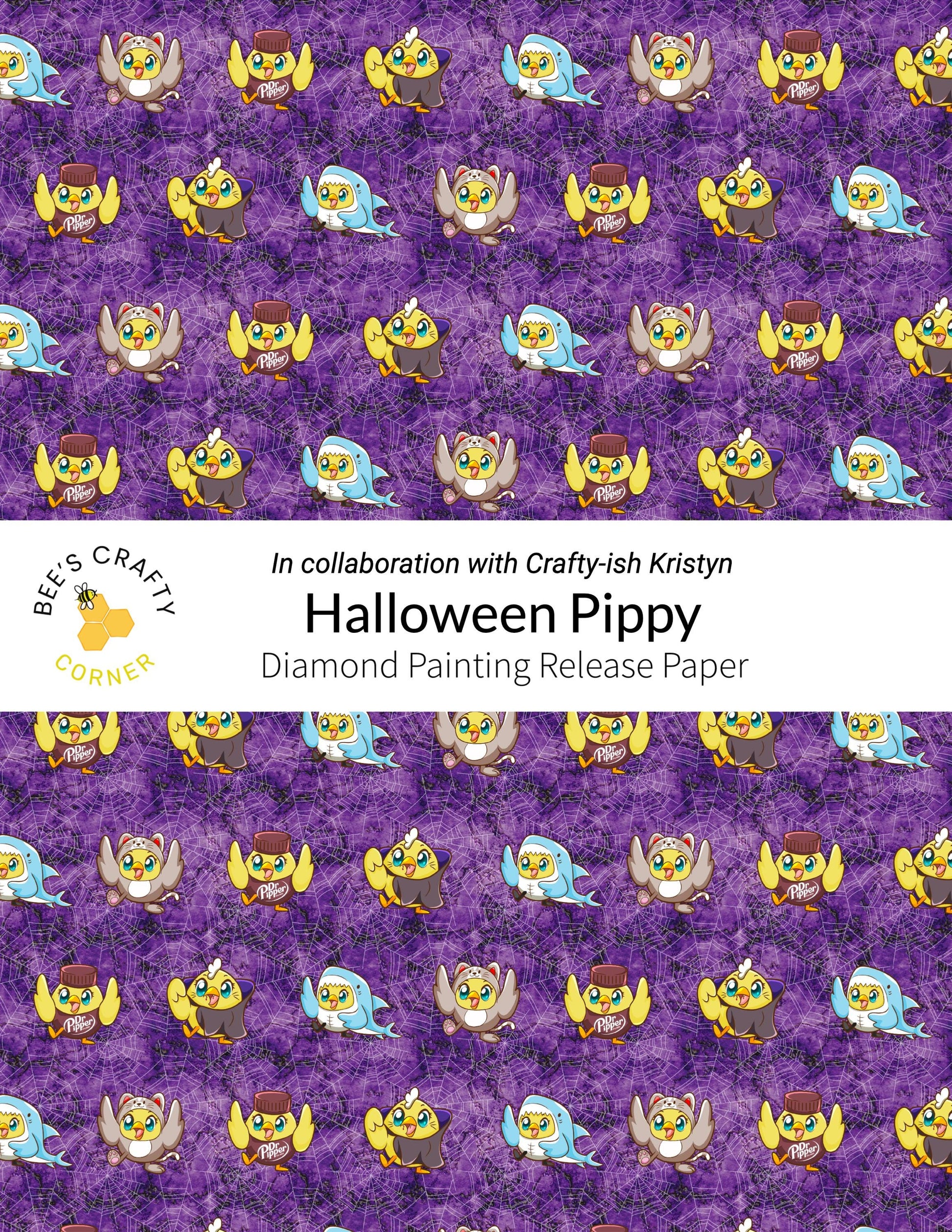 RELEASE PAPER | Halloween Pippy - Reusable Patterned Diamond Painting Release Paper