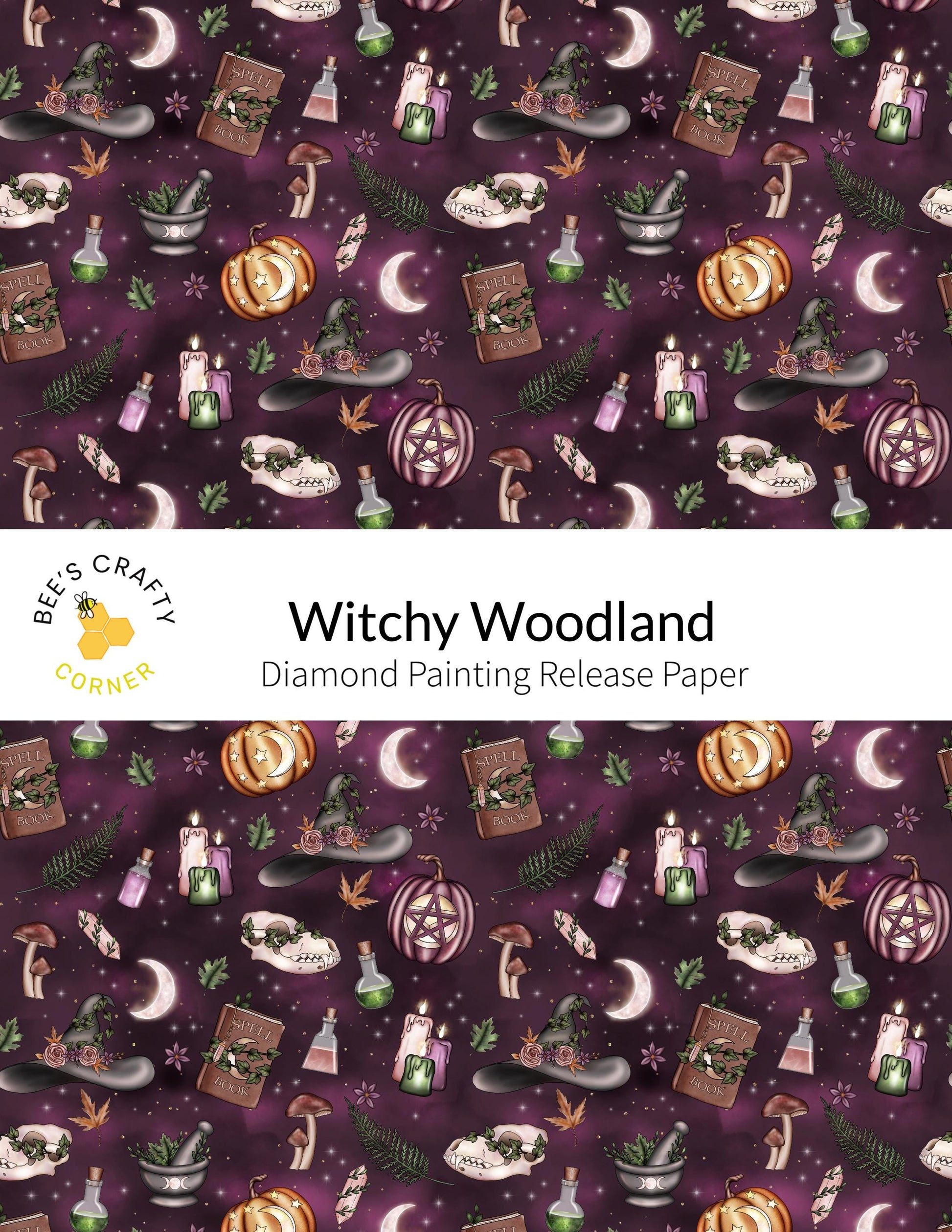 RELEASE PAPER | Witchy Woodland - Reusable Patterned Diamond Painting Release Paper