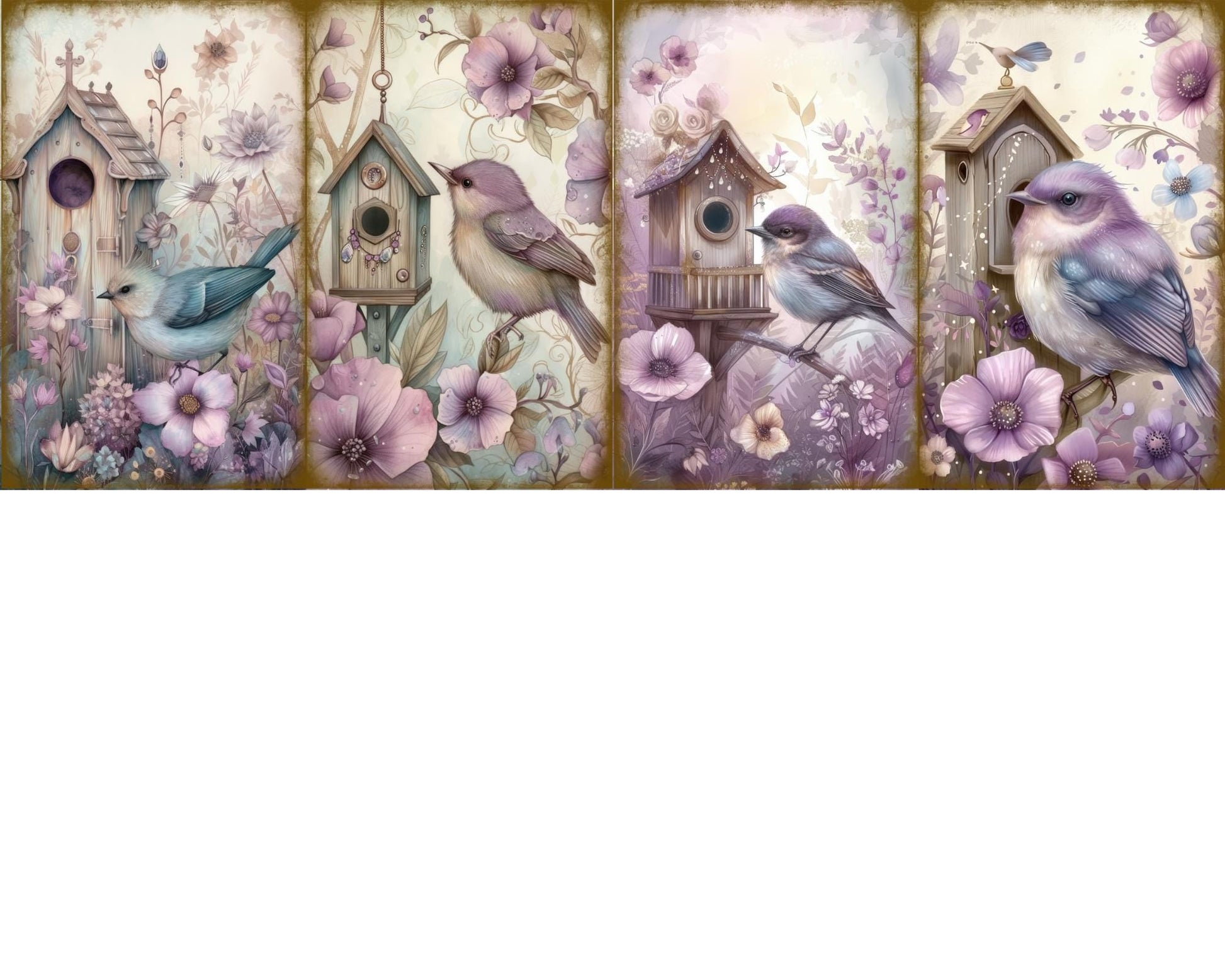 RELEASE PAPER | Floral Birdhouses - Theme Pack Reusable Diamond Painting Release Paper