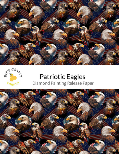 RELEASE PAPER | Patriotic Eagles - Reusable Patterned Diamond Painting Release Paper