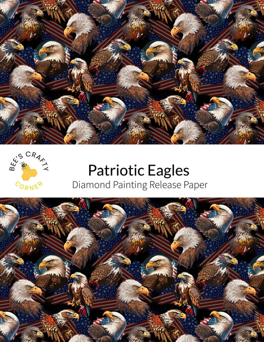 RELEASE PAPER | Patriotic Eagles - Reusable Patterned Diamond Painting Release Paper