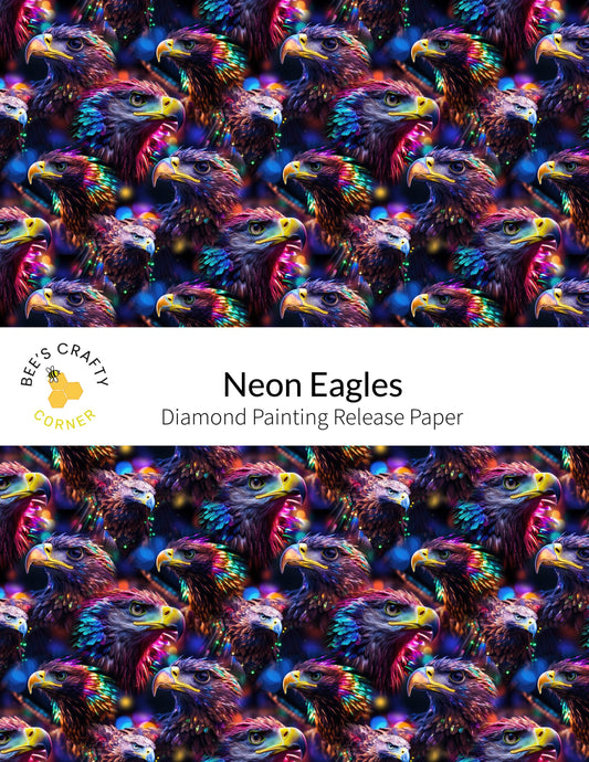 RELEASE PAPER | Neon Eagles - Reusable Patterned Diamond Painting Release Paper