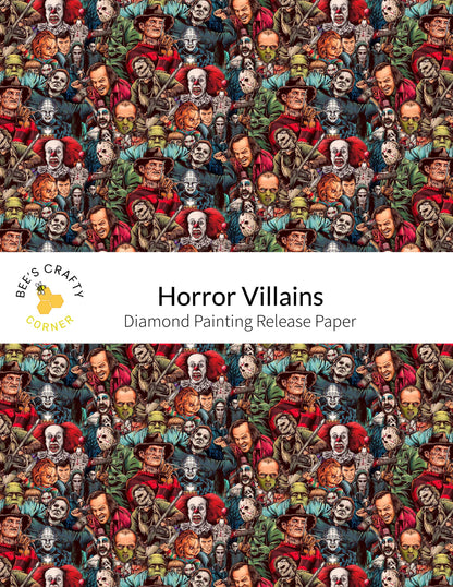 RELEASE PAPER | Horror Villains - Reusable Patterned Diamond Painting Release Paper