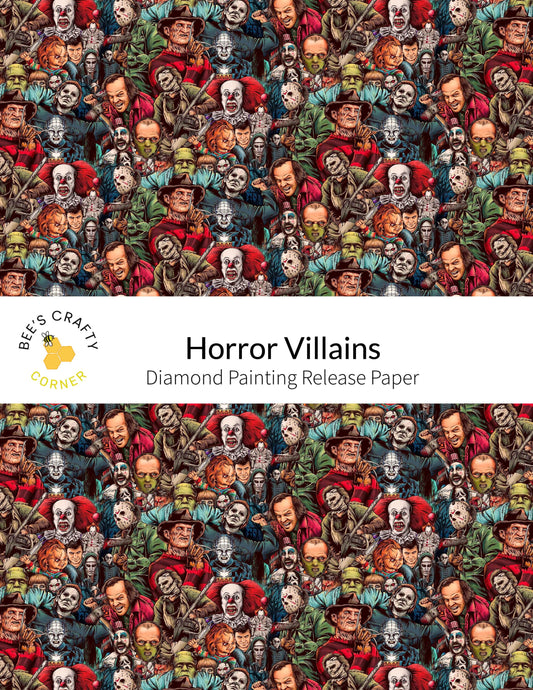 RELEASE PAPER | Horror Villains - Reusable Patterned Diamond Painting Release Paper