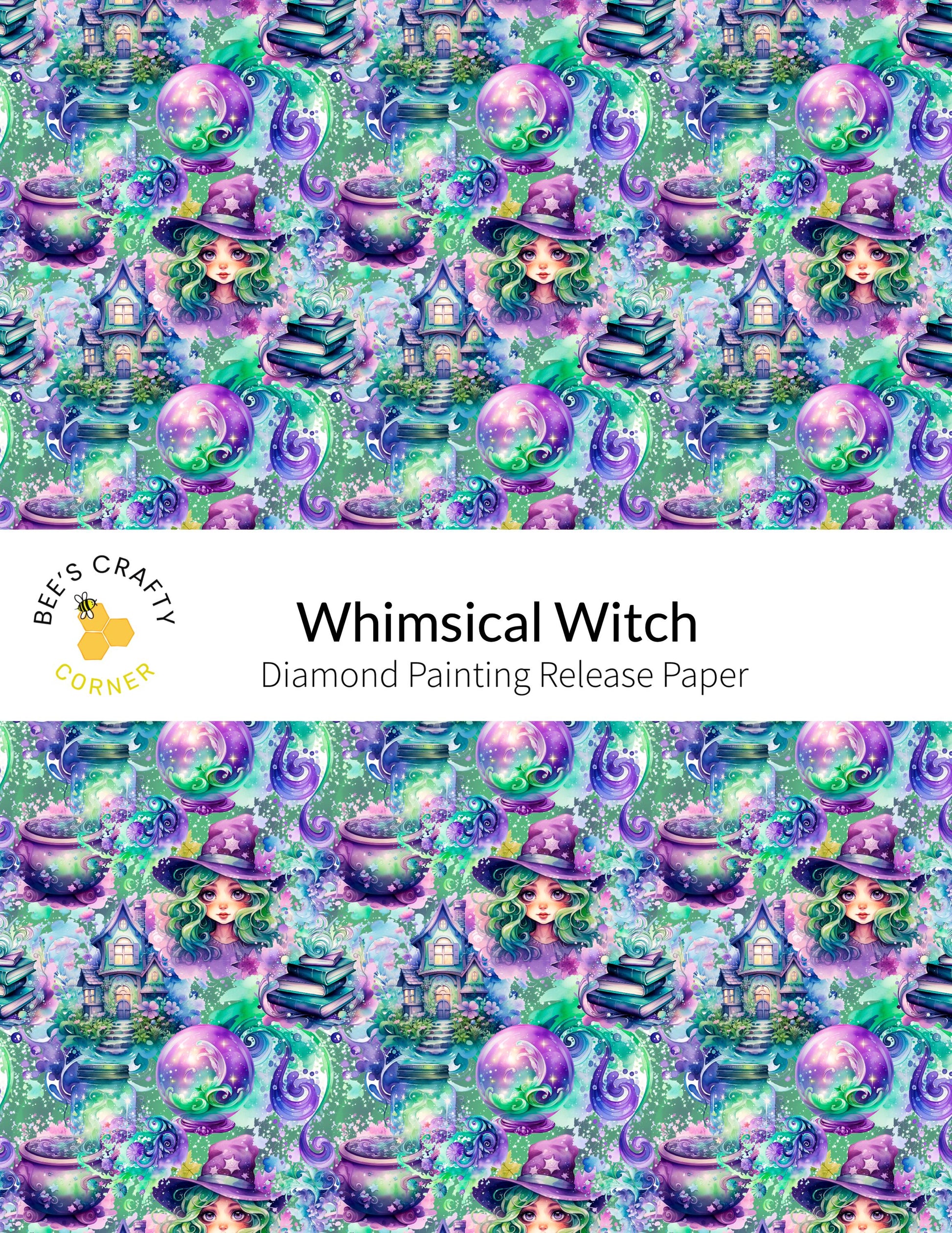 RELEASE PAPER | Whimsical Witch - Reusable Patterned Diamond Painting Release Paper