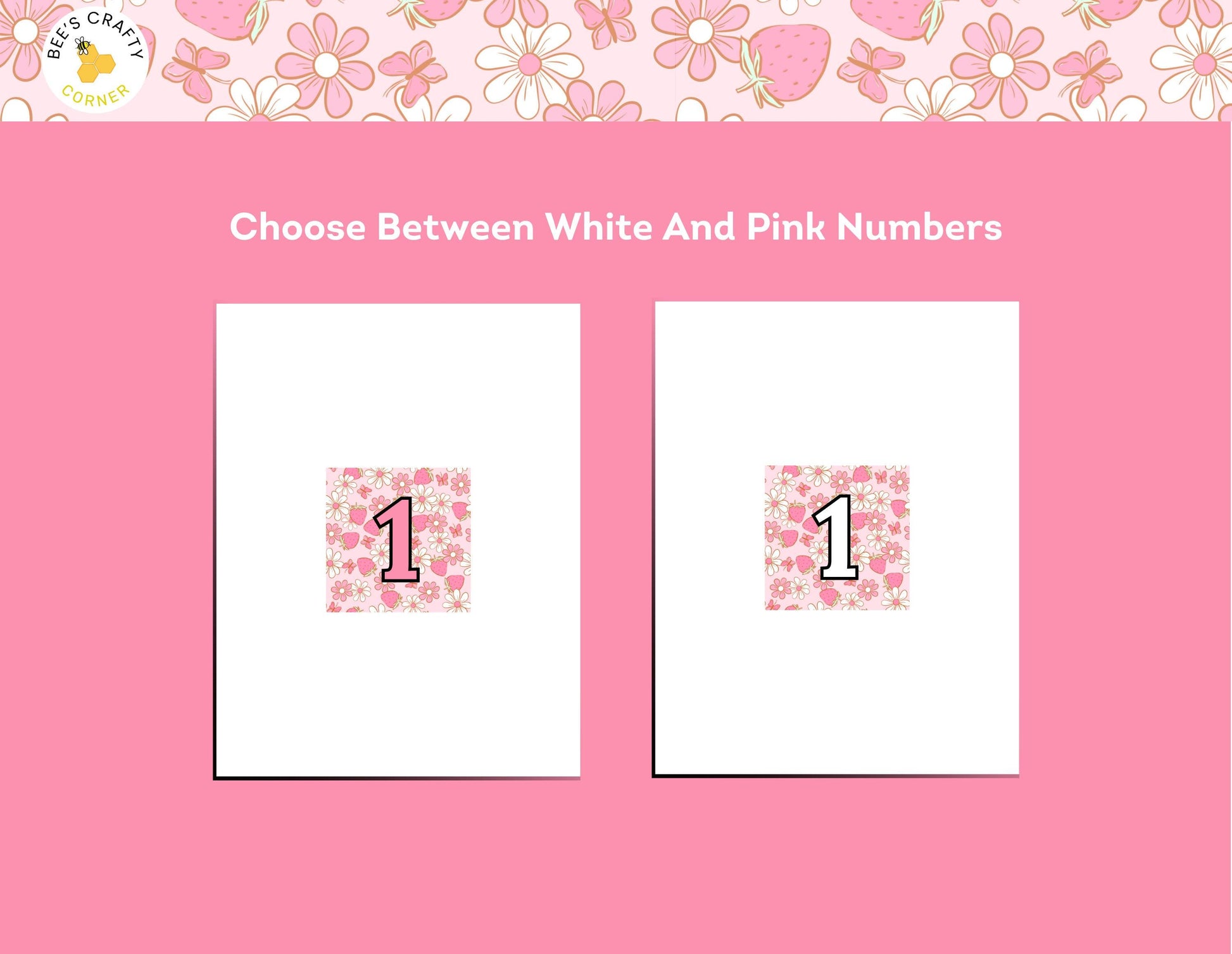 RELEASE PAPER | Strawberry Daisies - Numbered Diamond Painting Release Paper