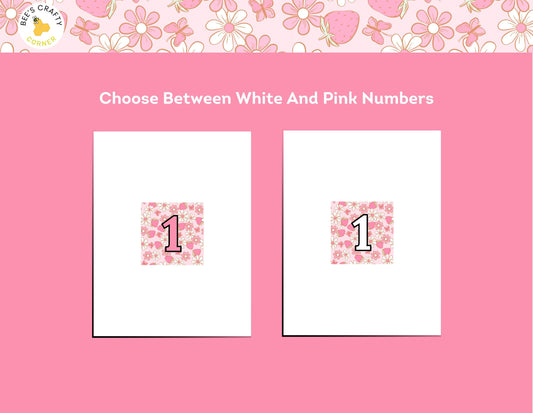 RELEASE PAPER | Strawberry Daisies - Numbered Diamond Painting Release Paper