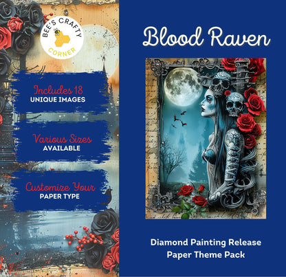 RELEASE PAPER | Blood Raven - Theme Pack Reusable Diamond Painting Release Paper