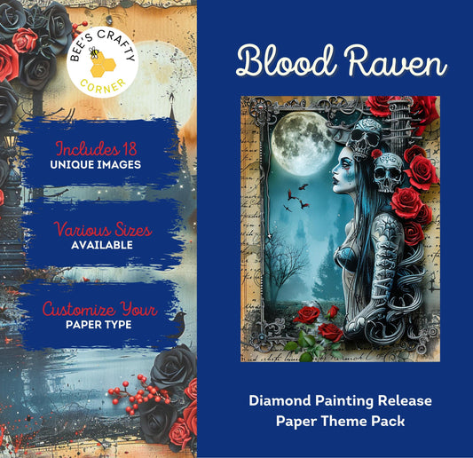 RELEASE PAPER | Blood Raven - Theme Pack Reusable Diamond Painting Release Paper