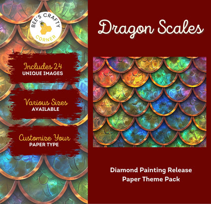 RELEASE PAPER | Dragon Scales - Theme Pack Reusable Diamond Painting Release Paper
