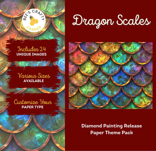 RELEASE PAPER | Dragon Scales - Theme Pack Reusable Diamond Painting Release Paper