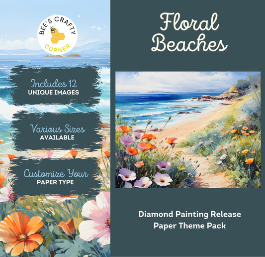 RELEASE PAPER | Floral Beaches - Theme Pack Reusable Diamond Painting Release Paper