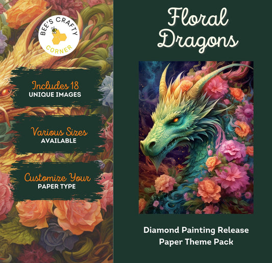 RELEASE PAPER | Floral Dragons - Theme Pack Reusable Diamond Painting Release Paper