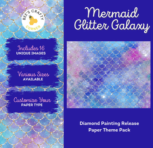 RELEASE PAPER | Mermaid Glitter Galaxy - Theme Pack Reusable Diamond Painting Release Paper
