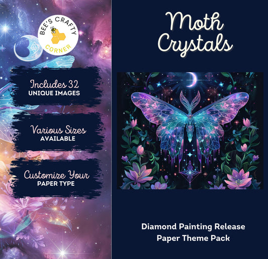 RELEASE PAPER | Moth Crystals - Theme Pack Reusable Diamond Painting Release Paper