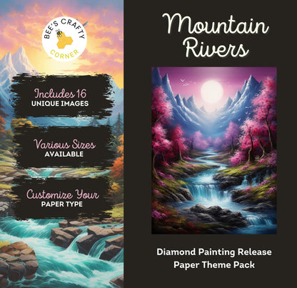 RELEASE PAPER | Mountain Rivers - Theme Pack Reusable Diamond Painting Release Paper