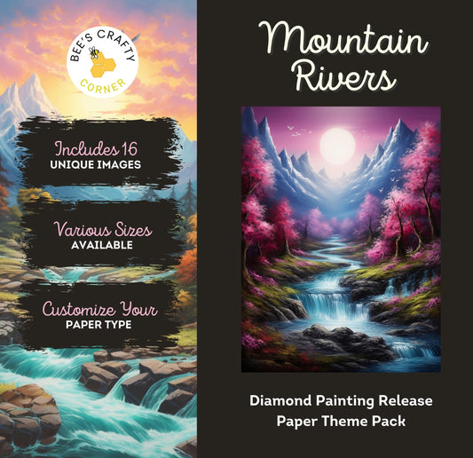RELEASE PAPER | Mountain Rivers - Theme Pack Reusable Diamond Painting Release Paper