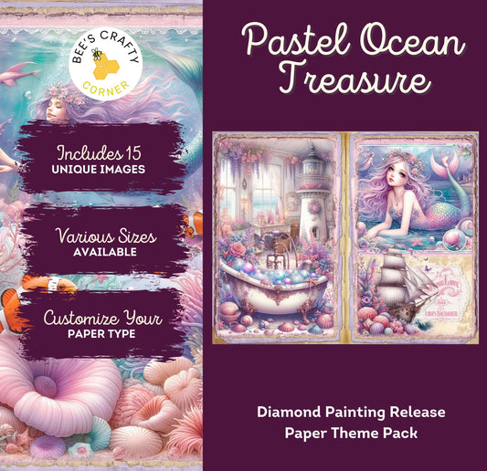 RELEASE PAPER | Pastel Ocean Treasures - Theme Pack Reusable Diamond Painting Release Paper