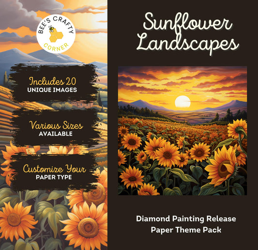 RELEASE PAPER | Sunflower Landscapes - Theme Pack Reusable Diamond Painting Release Paper