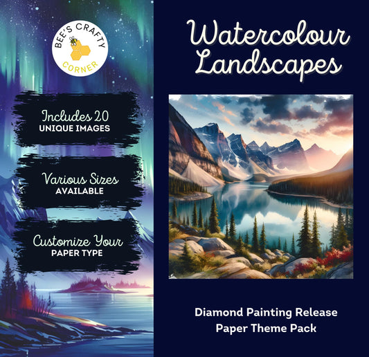 RELEASE PAPER | Watercolour Landscapes - Theme Pack Reusable Diamond Painting Release Paper