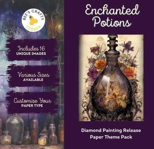 RELEASE PAPER | Enchanted Potions - Theme Pack Reusable Diamond Painting Release Paper