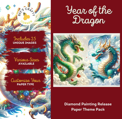 RELEASE PAPER | Year of the Dragon - Theme Pack Reusable Diamond Painting Release Paper