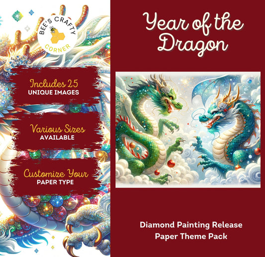 RELEASE PAPER | Year of the Dragon - Theme Pack Reusable Diamond Painting Release Paper