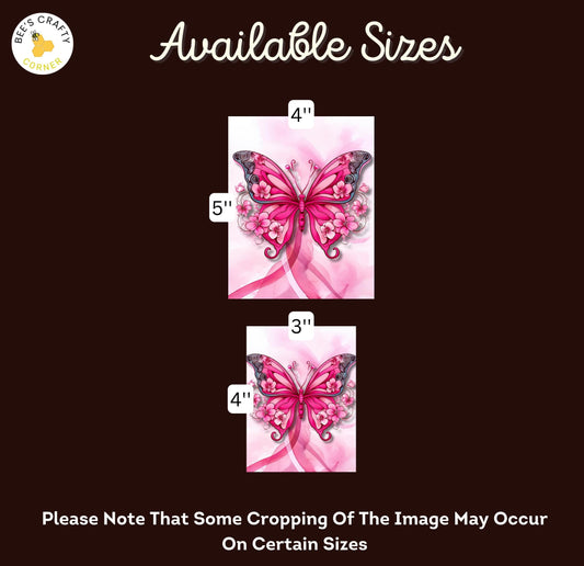 RELEASE PAPER | Pink Ribbon Butterflies - Theme Pack Reusable Diamond Painting Release Paper