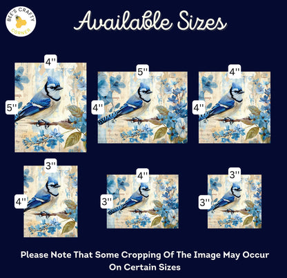 RELEASE PAPER | Vintage Blue Birds - Theme Pack Reusable Diamond Painting Release Paper