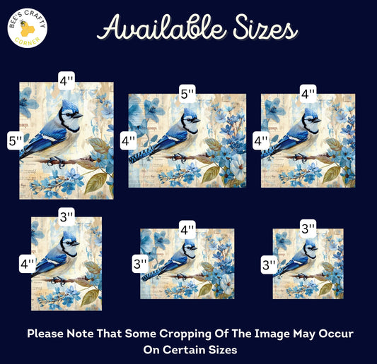 RELEASE PAPER | Vintage Blue Birds - Theme Pack Reusable Diamond Painting Release Paper