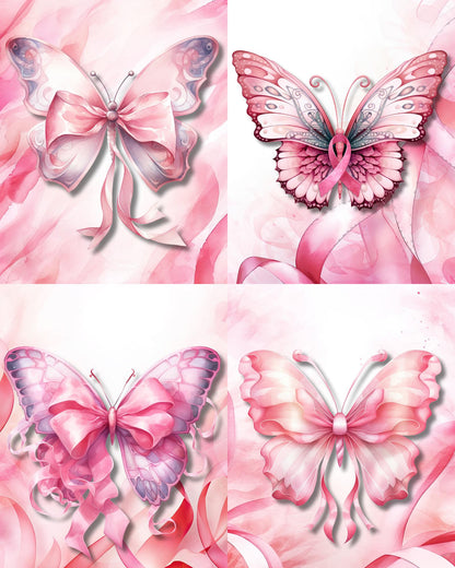 RELEASE PAPER | Pink Ribbon Butterflies - Theme Pack Reusable Diamond Painting Release Paper