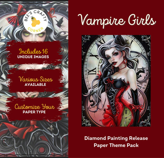RELEASE PAPER | Vampire Girls - Theme Pack Reusable Diamond Painting Release Paper