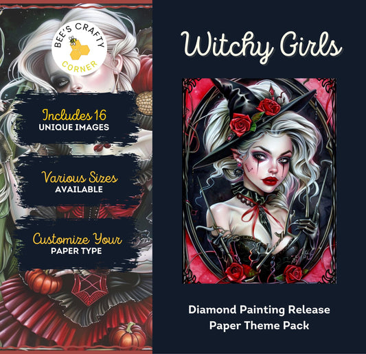 RELEASE PAPER | Witchy Girls - Theme Pack Reusable Diamond Painting Release Paper