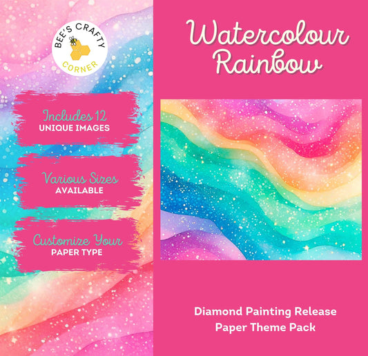 RELEASE PAPER | Watercolour Rainbow - Theme Pack Reusable Diamond Painting Release Paper