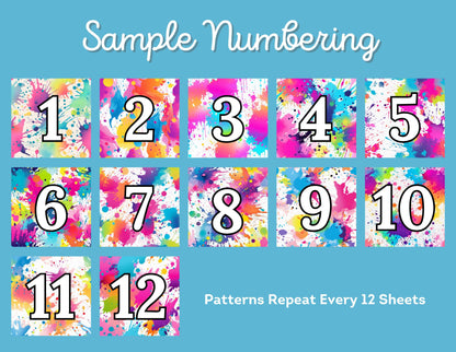 RELEASE PAPER | Paint Splashes - Numbered Diamond Painting Release Paper