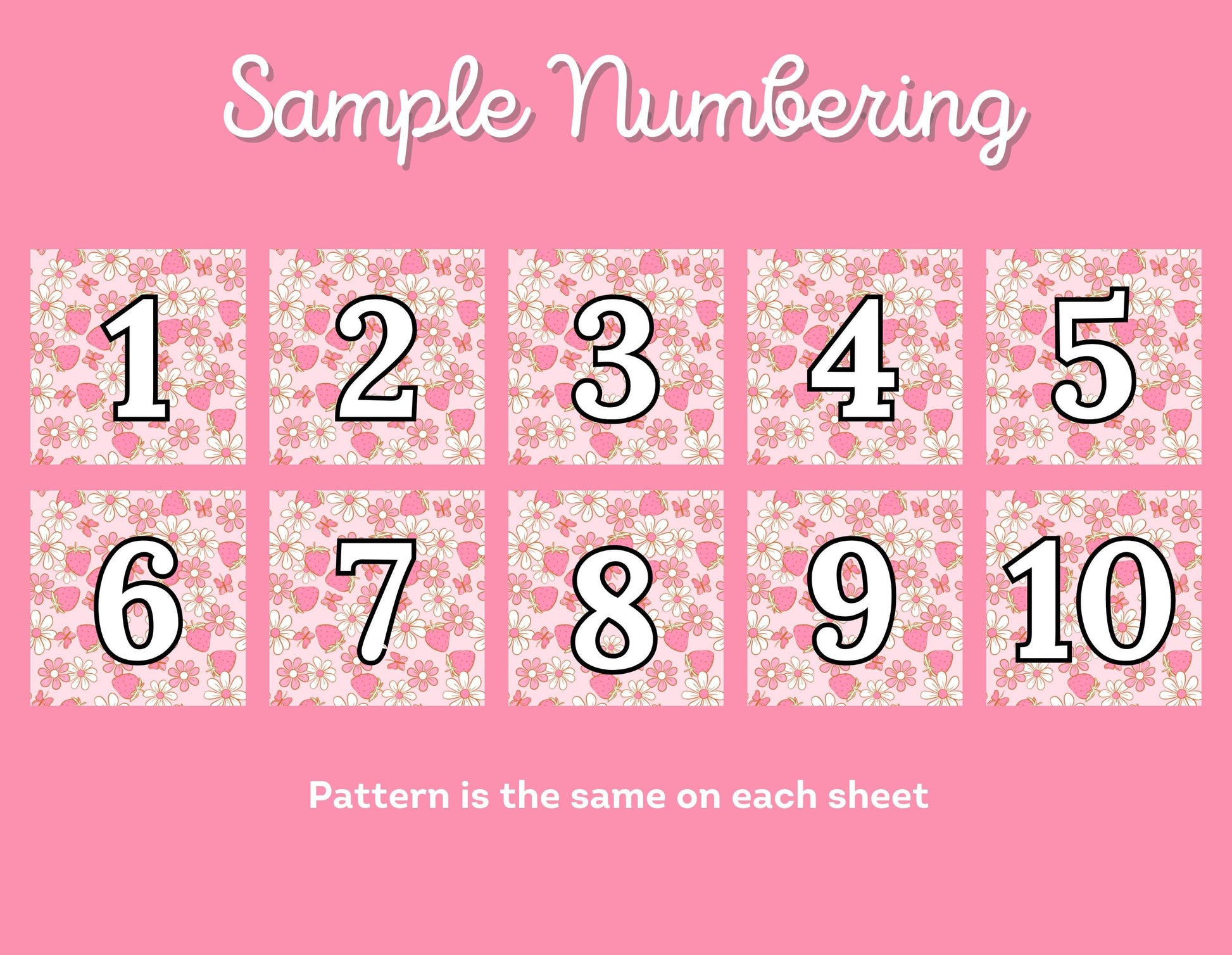 RELEASE PAPER | Strawberry Daisies - Numbered Diamond Painting Release Paper