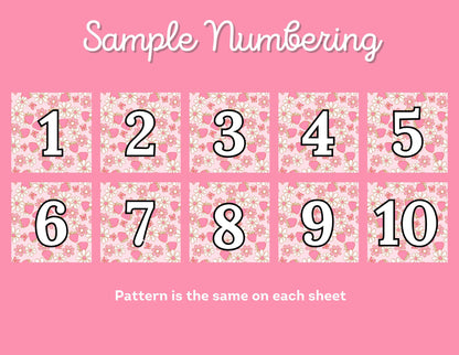 RELEASE PAPER | Strawberry Daisies - Numbered Diamond Painting Release Paper
