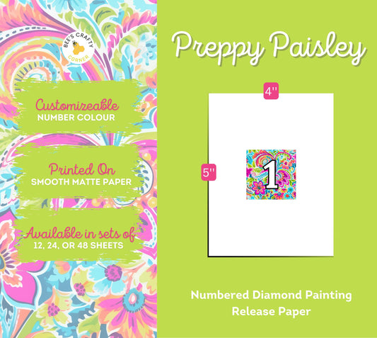 RELEASE PAPER | Preppy Paisley - Numbered Diamond Painting Release Paper