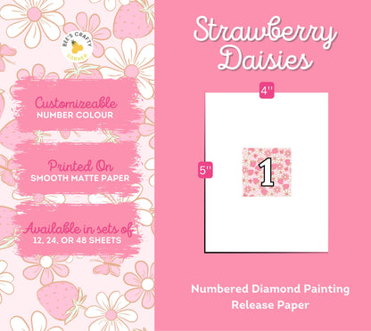 RELEASE PAPER | Strawberry Daisies - Numbered Diamond Painting Release Paper