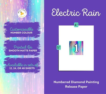 RELEASE PAPER | Electric Rain - Numbered Diamond Painting Release Paper